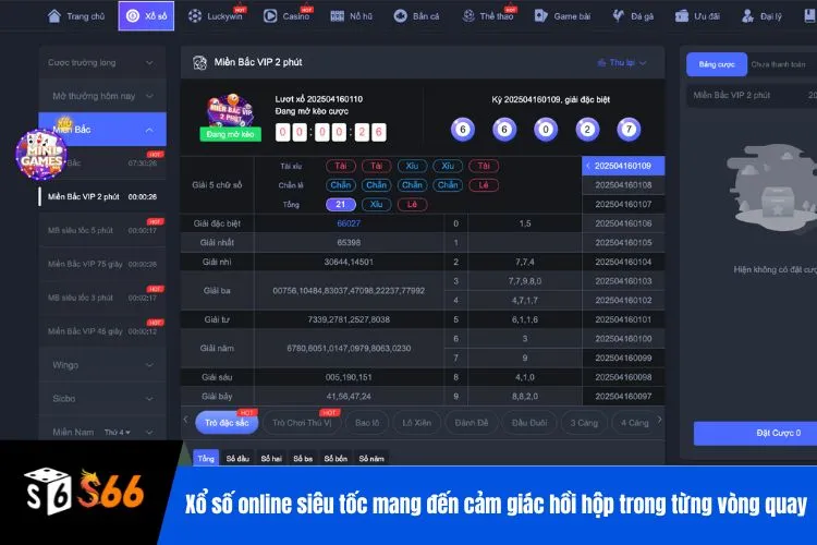 Xổ số online siêu tốc mang đến cảm giác hồi hộp trong từng vòng quay