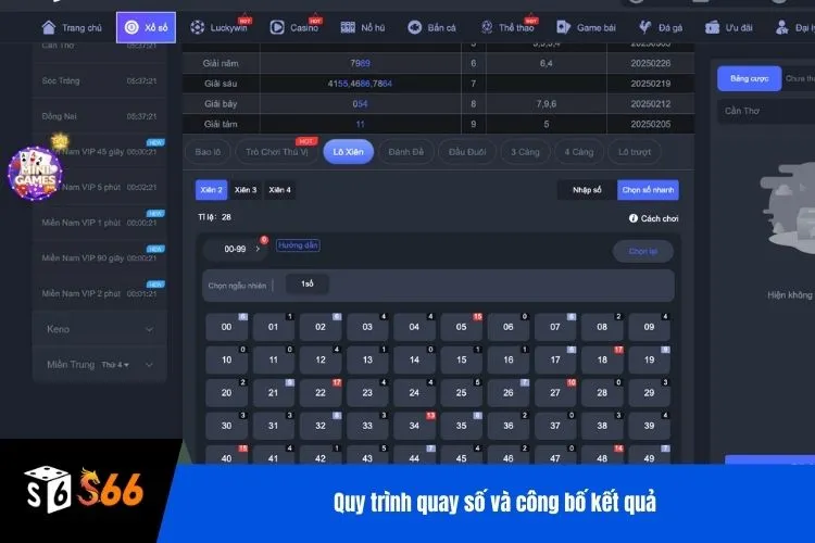 Quy trình quay số và công bố kết quả