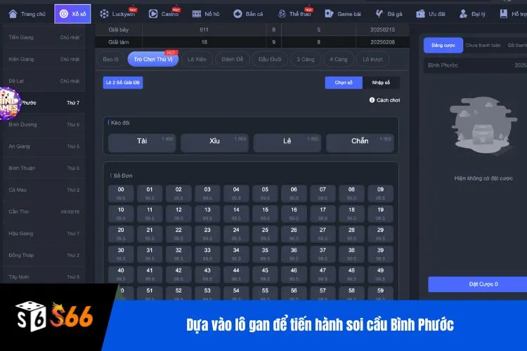 Dựa vào lô gan để tiến hành soi cầu Bình Phước