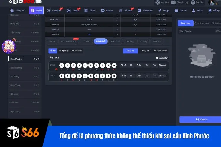 Tổng đề là phương thức không thể thiếu khi soi cầu Bình Phước