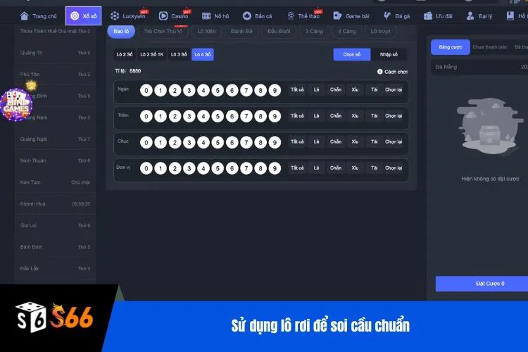 Sử dụng lô rơi để soi cầu chuẩn