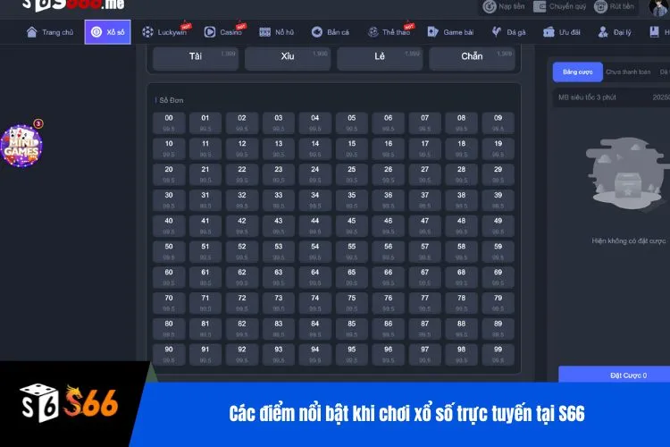 Các điểm nổi bật khi chơi xổ số trực tuyến tại S66